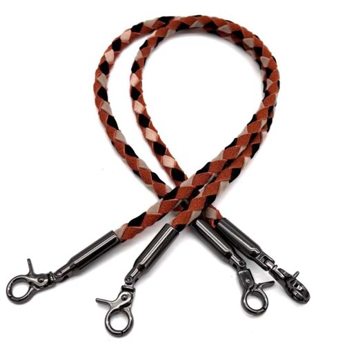 Çanta Aksesuar Renkli 60 cm Örme Çanta Sapı Füme Metal