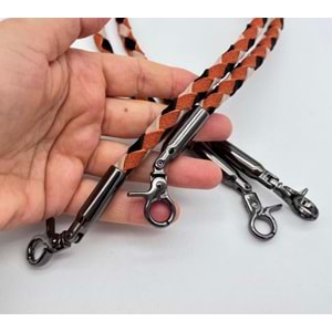 Çanta Aksesuar Renkli 60 cm Örme Çanta Sapı Füme Metal