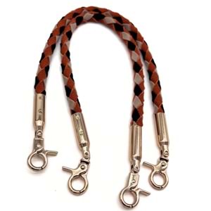 Çanta Aksesuar Renkli 43 cm Örme Çanta Sapı Light Gold Metal