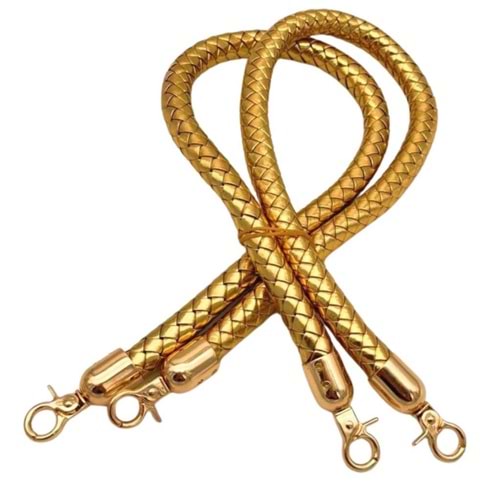 Çanta Aksesuar Gold Renk Uzun Örme Çanta Sapı Light Gold Metal