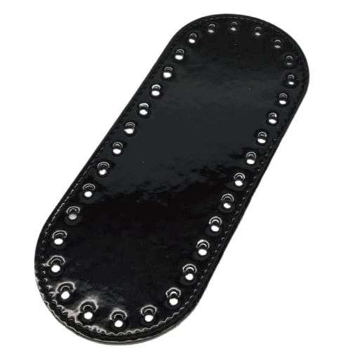 Çanta Aksesuar Suni Deri Siyah Rugan 20x8 cm Oval Çanta Tabanı