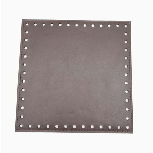 Çanta Aksesuar Kahverengi 20X20 Cm Suni Deri Plaka