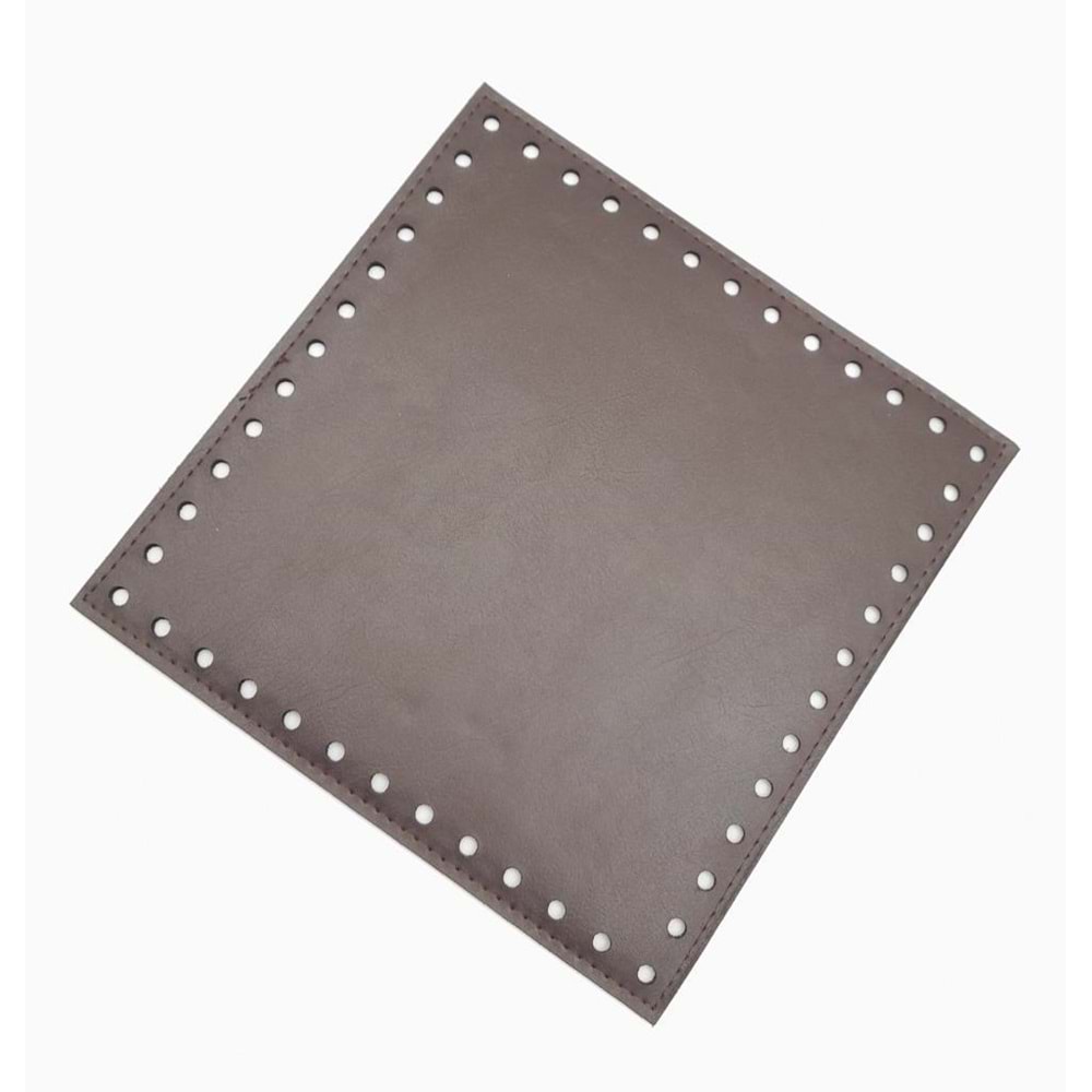 Çanta Aksesuar Kahverengi 20X20 Cm Suni Deri Plaka