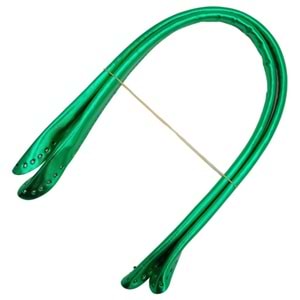 Çanta Aksesuar Parlak Rugan Deri Pelikan Model Çanta Sapı Yeşil Renk