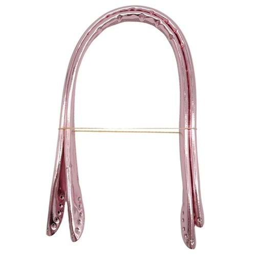 Çanta Aksesuar Parlak Rugan Deri Pelikan Model Çanta Sapı Pudra Renk