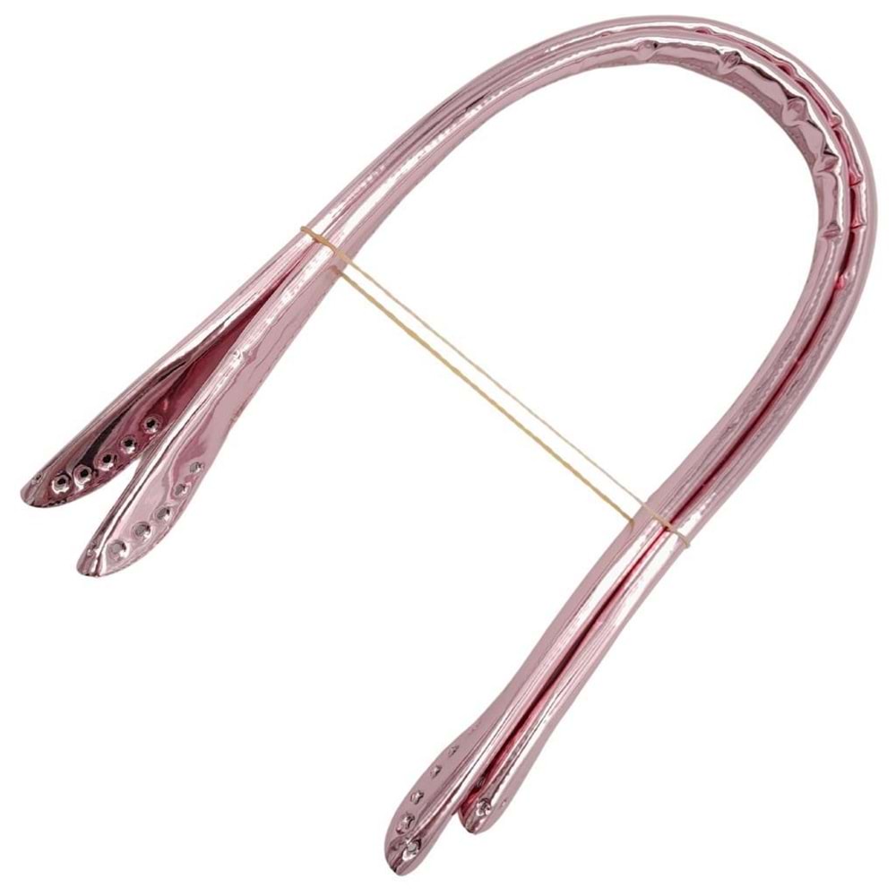 Çanta Aksesuar Parlak Rugan Deri Pelikan Model Çanta Sapı Pudra Renk