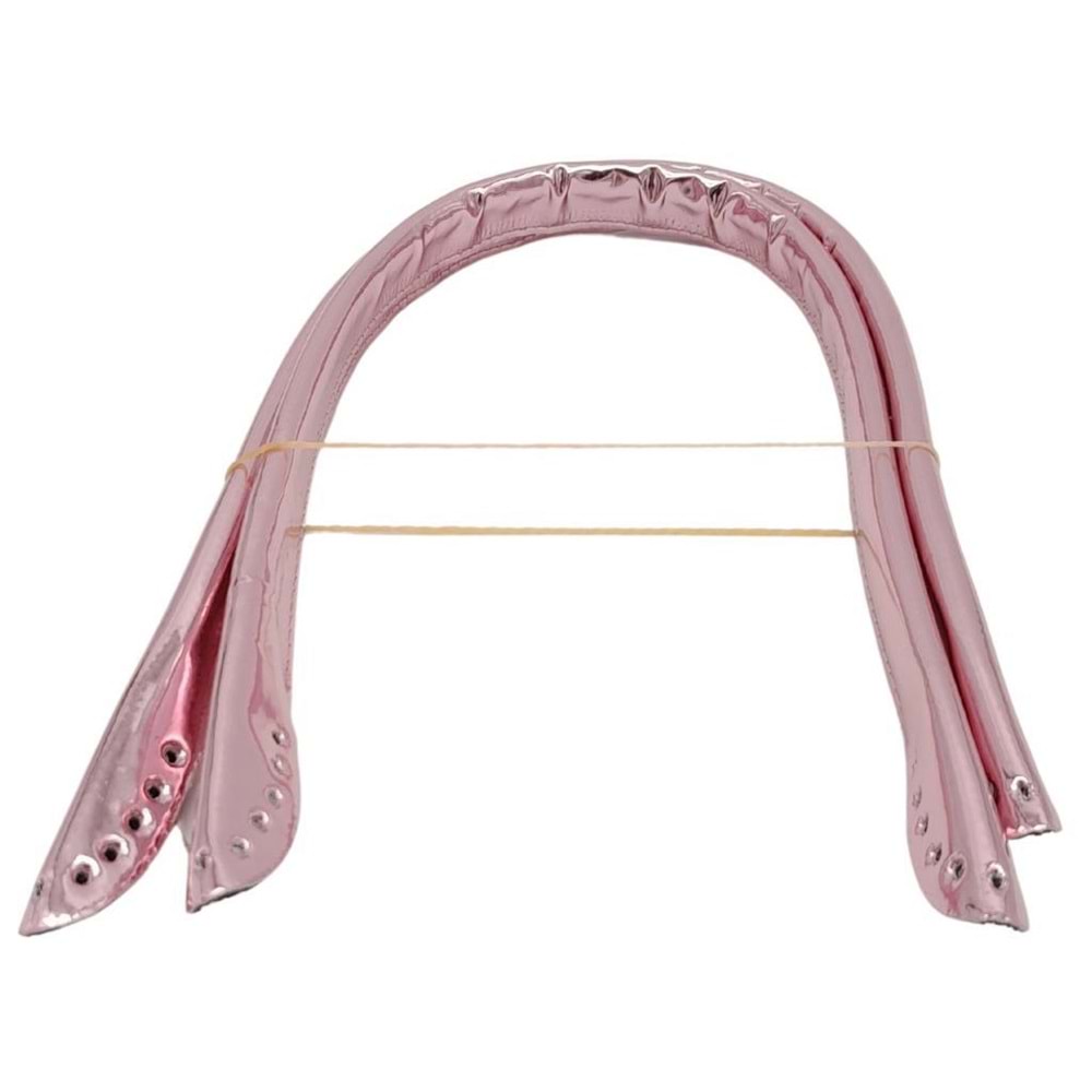 Çanta Aksesuar Parlak Rugan Deri Pelikan Model Çanta Sapı Pudra Renk