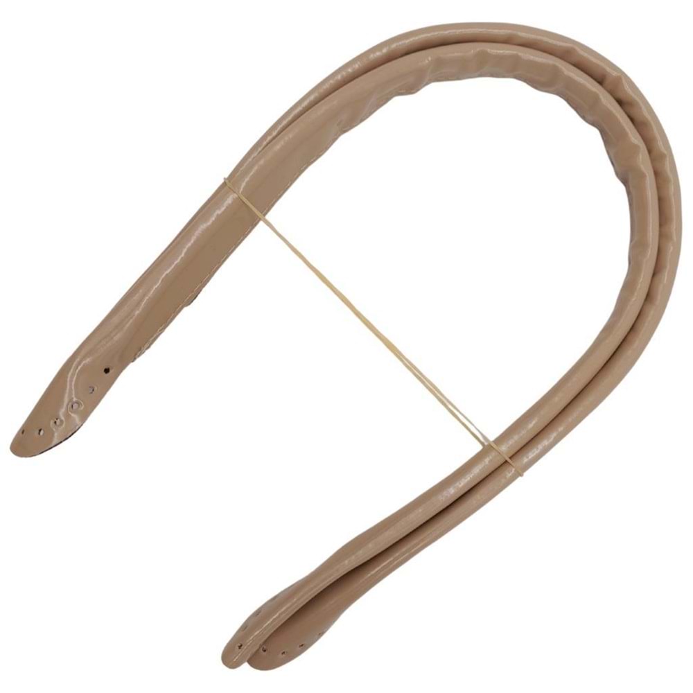 Çanta Aksesuar Parlak Rugan Deri Pelikan Model Çanta Sapı Bej Renk