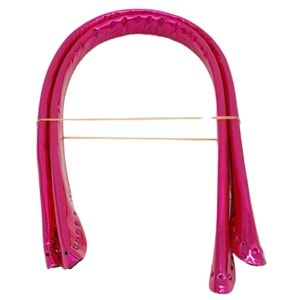 Çanta Aksesuar Parlak Rugan Deri Pelikan Model Çanta Sapı Fuşya Renk