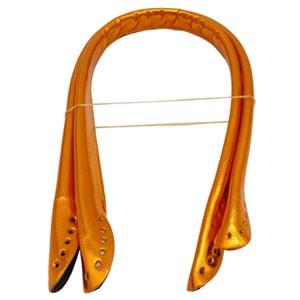 Çanta Aksesuar Parlak Rugan Deri Pelikan Model Çanta Sapı Turuncu Renk