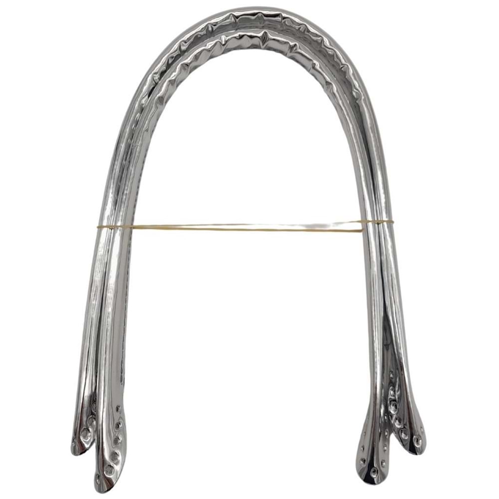 Çanta Aksesuar Parlak Rugan Deri Pelikan Model Çanta Sapı Gri Renk