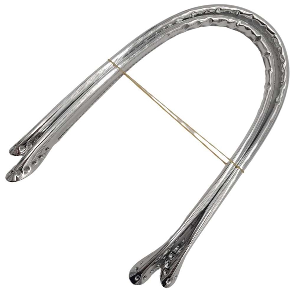 Çanta Aksesuar Parlak Rugan Deri Pelikan Model Çanta Sapı Gri Renk