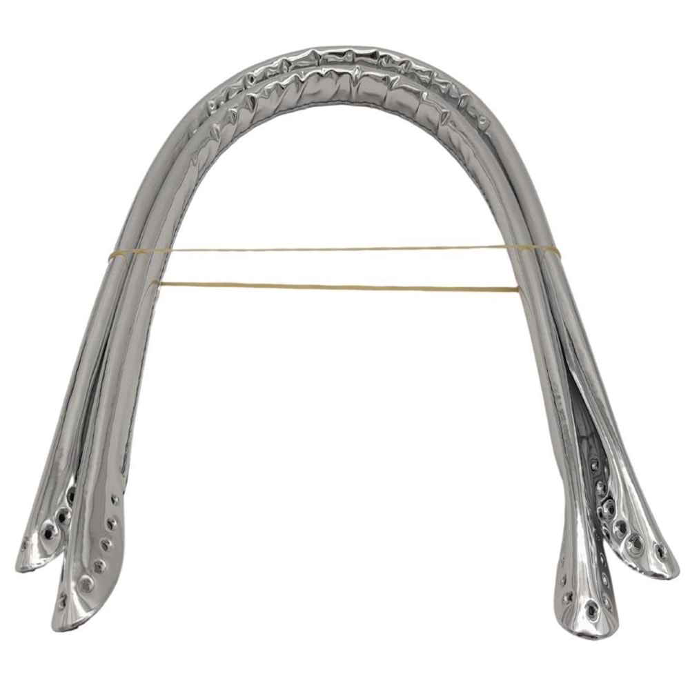 Çanta Aksesuar Parlak Rugan Deri Pelikan Model Çanta Sapı Gri Renk