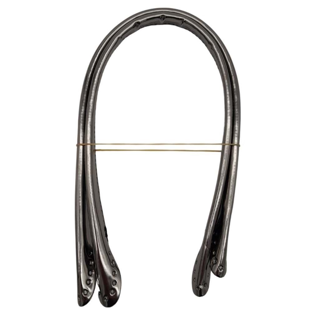 Çanta Aksesuar Parlak Rugan Deri Pelikan Model Çanta Sapı Antrasit Renk