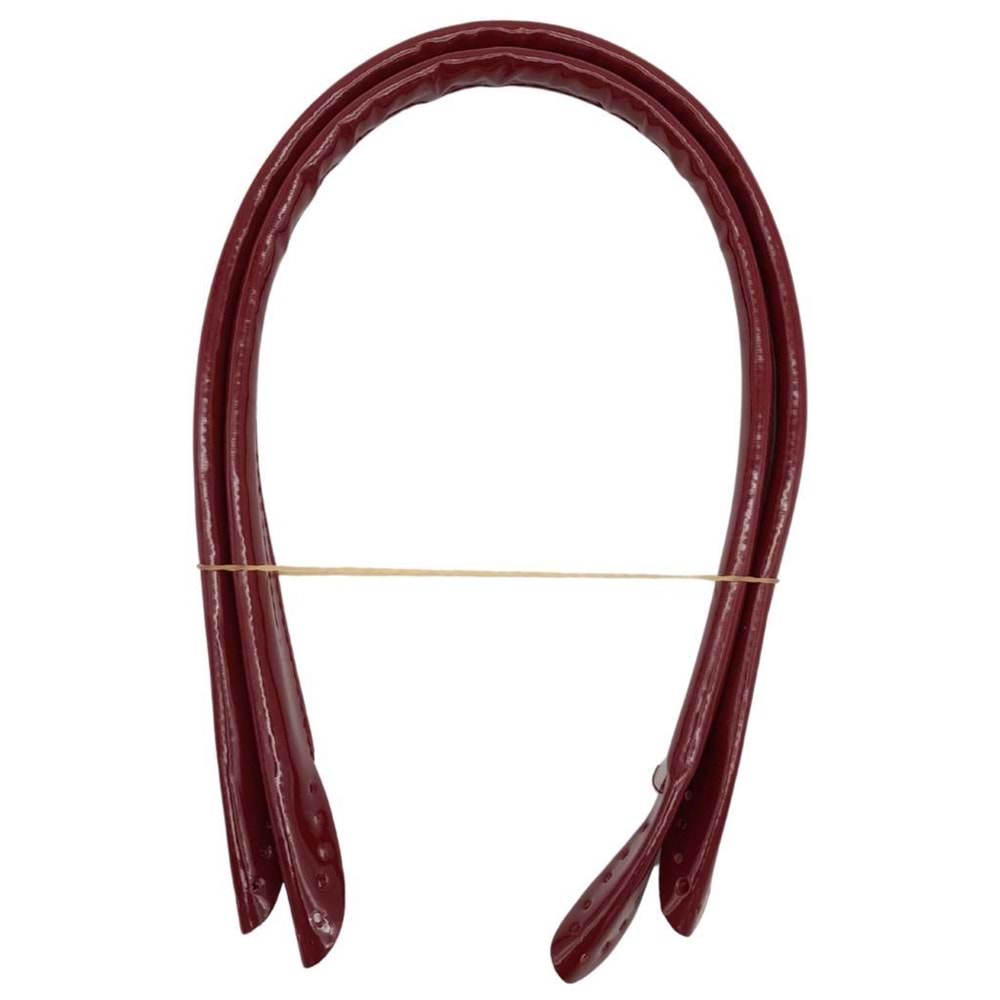 Çanta Aksesuar Parlak Rugan Deri Pelikan Model Çanta Sapı Bordo Renk