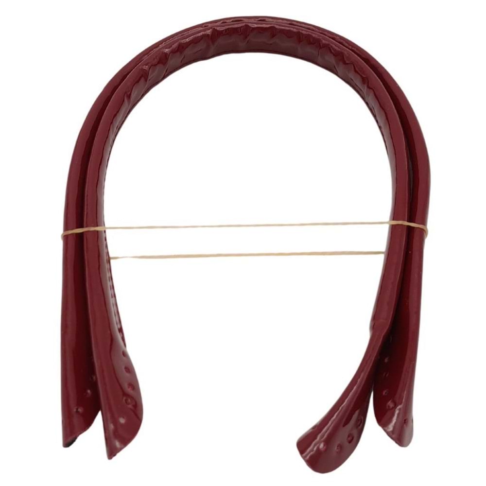 Çanta Aksesuar Parlak Rugan Deri Pelikan Model Çanta Sapı Bordo Renk