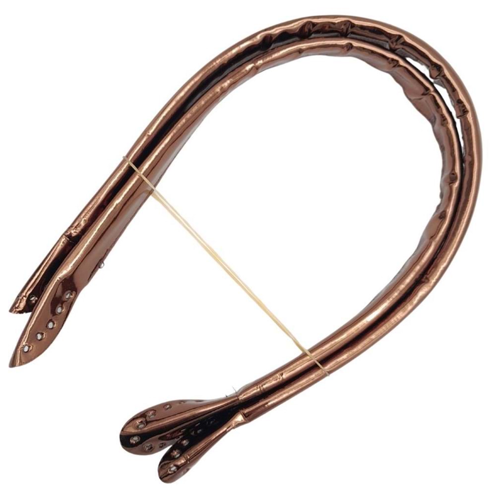 Çanta Aksesuar Parlak Rugan Deri Pelikan Model Çanta Sapı Bakır Renk