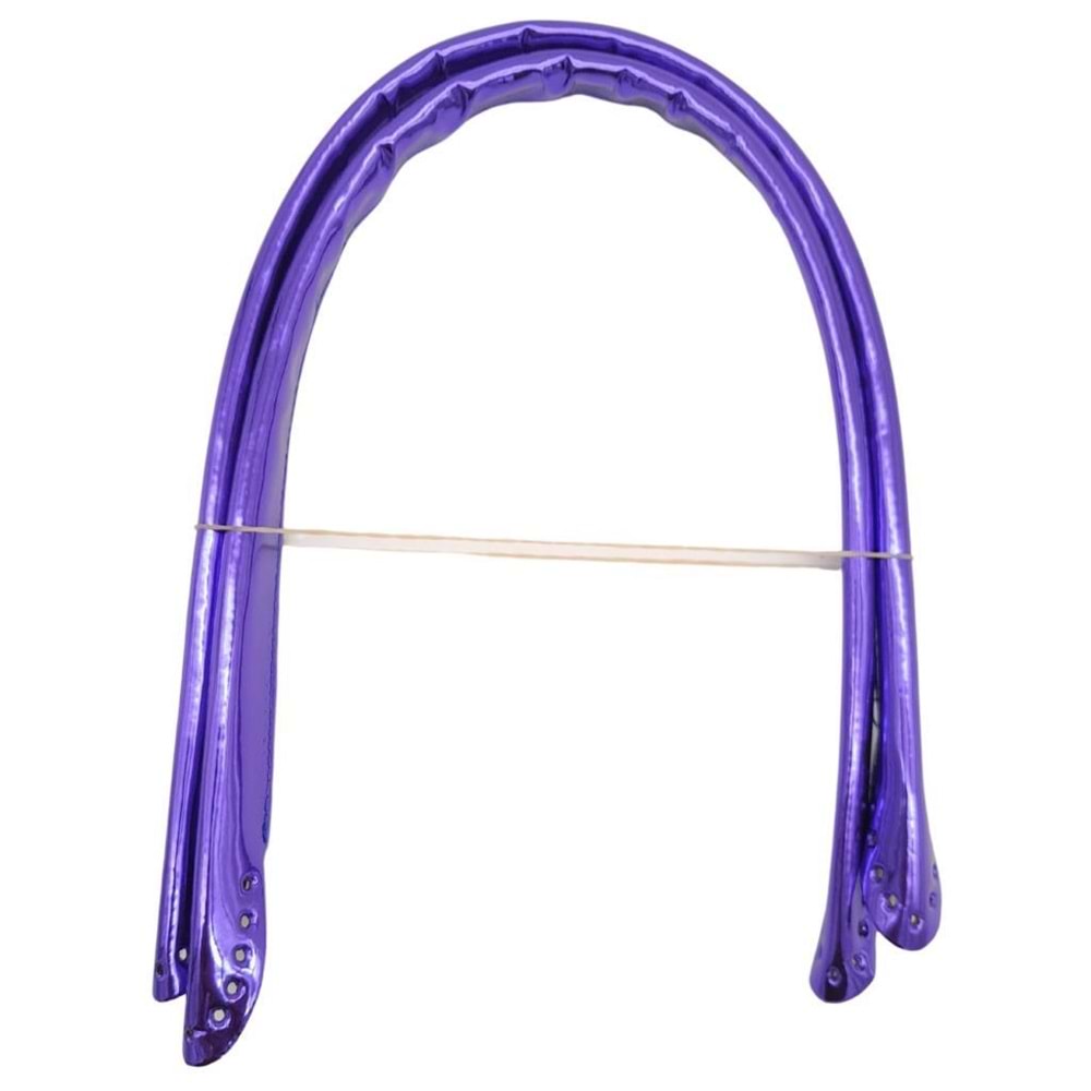 Çanta Aksesuar Parlak Rugan Deri Pelikan Model Çanta Sapı Mor Renk