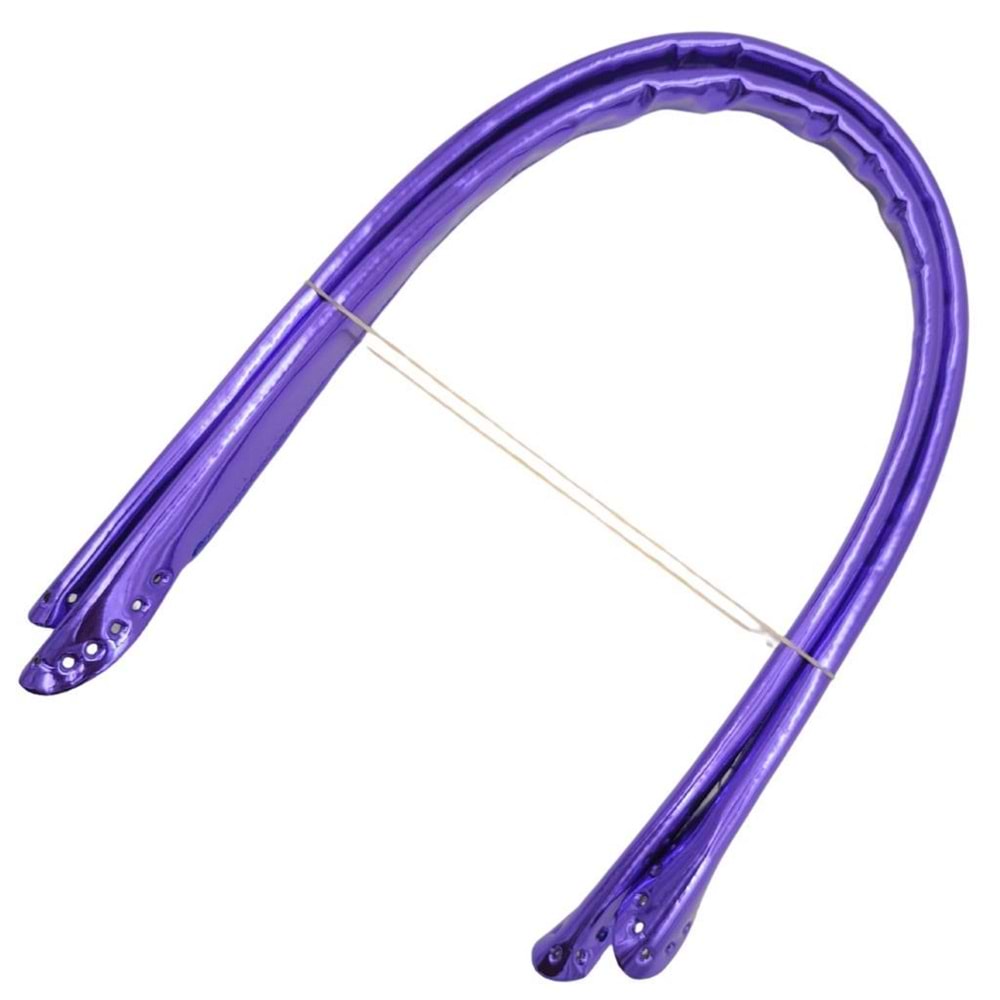 Çanta Aksesuar Parlak Rugan Deri Pelikan Model Çanta Sapı Mor Renk