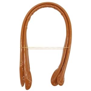 Çanta Aksesuar Parlak Rugan Deri Pelikan Model Çanta Sapı Açık Taba Renk