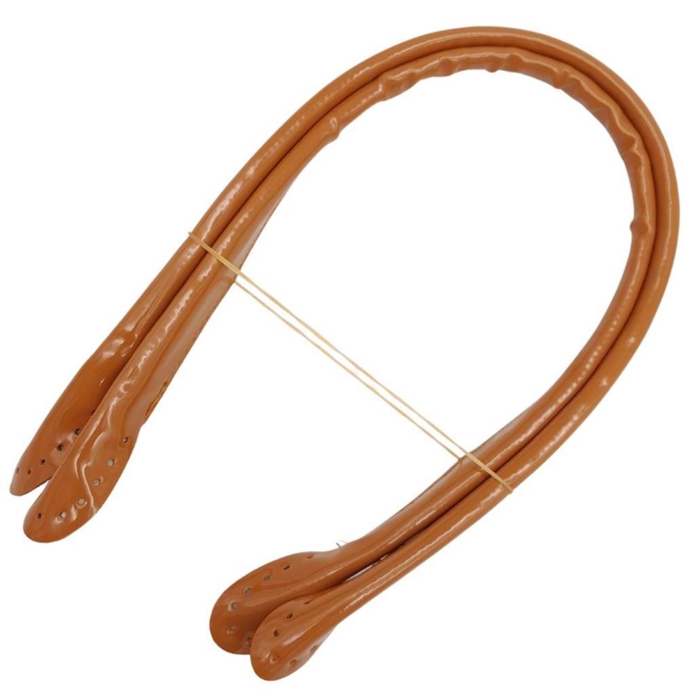 Çanta Aksesuar Parlak Rugan Deri Pelikan Model Çanta Sapı Açık Taba Renk