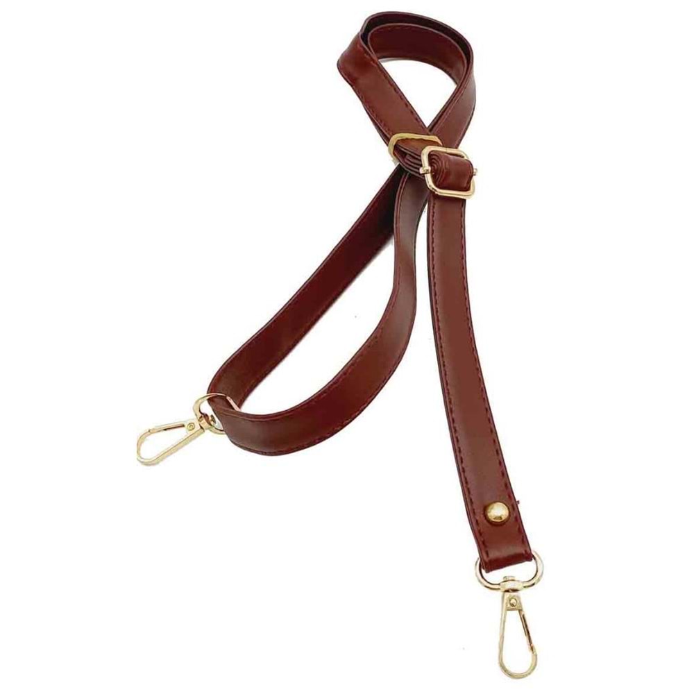 Çanta Aksesuar Bordo 125X2 Cm Çanta Sapı Sürgütlü Light Gold Metal