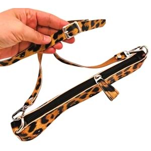 Çanta Aksesuar Atina Model Leopar Renk Çanta Yapım Seti Gümüş Metalli