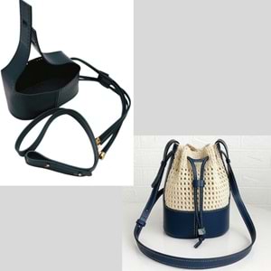 Çanta Aksesuar Torba2 Model Çanta Yapım Aparatı Lacivert Renk Light Gold Metalli