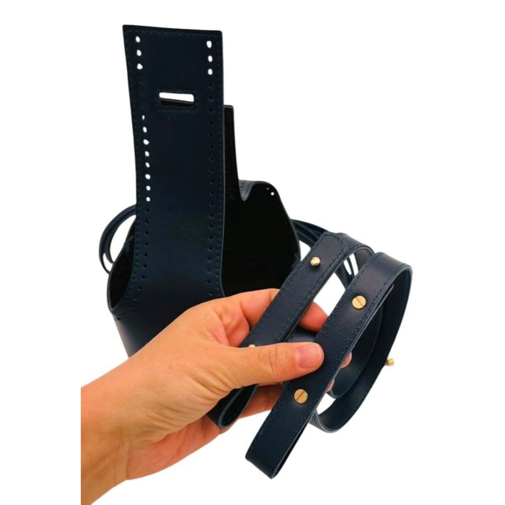 Çanta Aksesuar Torba2 Model Çanta Yapım Aparatı Lacivert Renk Light Gold Metalli