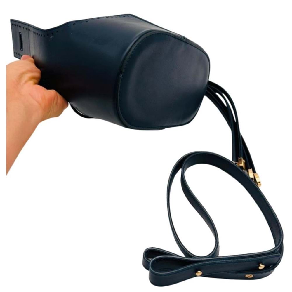 Çanta Aksesuar Torba2 Model Çanta Yapım Aparatı Lacivert Renk Light Gold Metalli