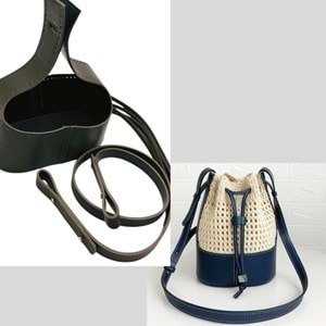 Çanta Aksesuar Torba2 Model Çanta Yapım Aparatı Haki Renk Light Gold Metalli