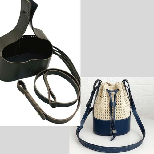 Çanta Aksesuar Torba2 Model Çanta Yapım Aparatı Haki Renk Light Gold Metalli