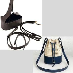 Çanta Aksesuar Torba2 Model Çanta Yapım Aparatı Koyu Kahve Renk Light Gold Metalli