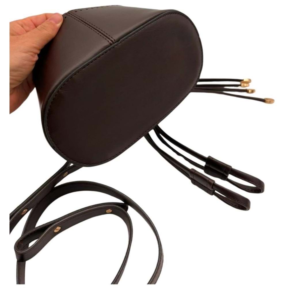 Çanta Aksesuar Torba2 Model Çanta Yapım Aparatı Koyu Kahve Renk Light Gold Metalli