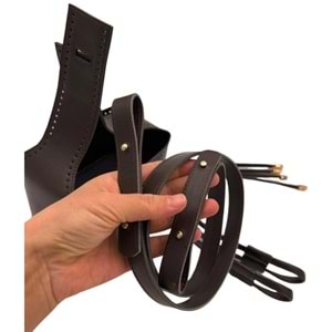 Çanta Aksesuar Torba2 Model Çanta Yapım Aparatı Koyu Kahve Renk Light Gold Metalli