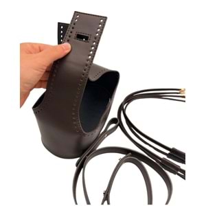 Çanta Aksesuar Torba2 Model Çanta Yapım Aparatı Koyu Kahve Renk Light Gold Metalli