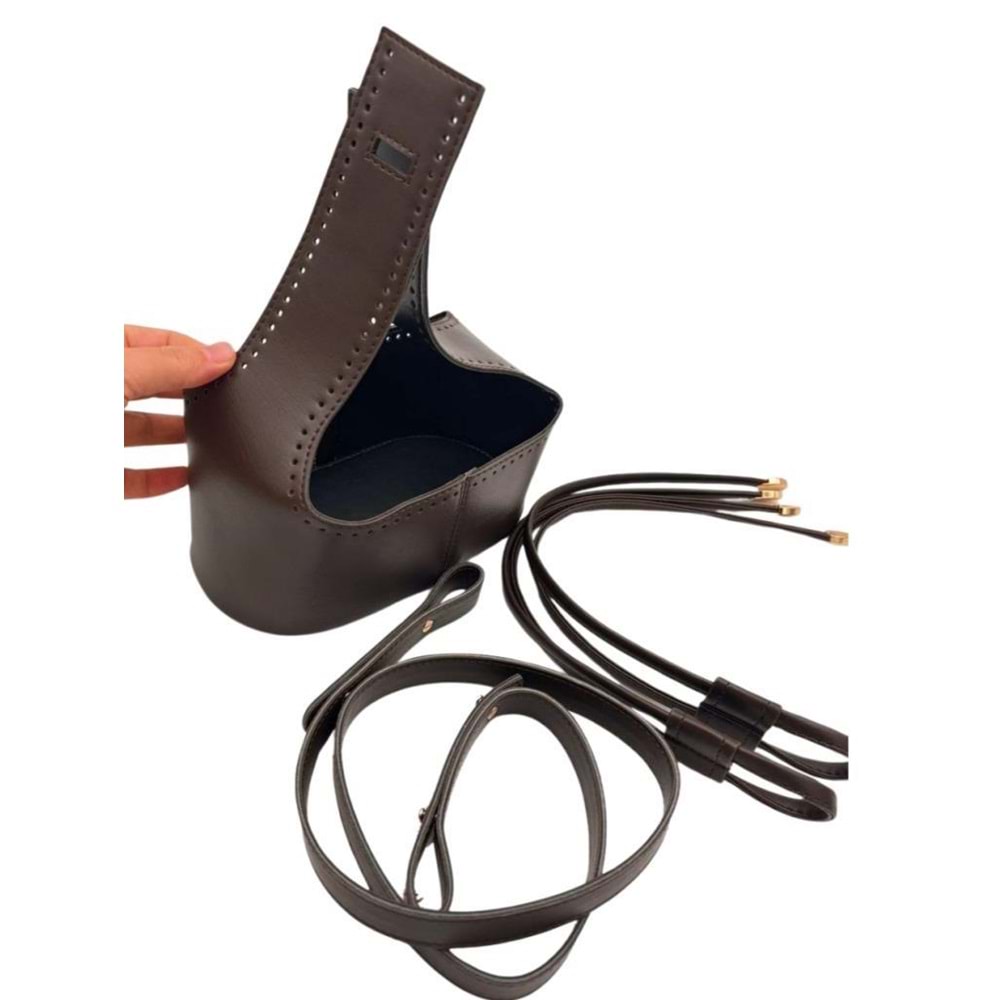 Çanta Aksesuar Torba2 Model Çanta Yapım Aparatı Koyu Kahve Renk Light Gold Metalli