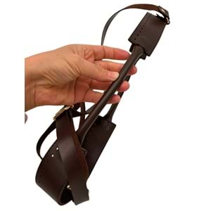 Çanta Aksesuar Tutma Saplı Model Çanta Yapım Aparatı Koyu Kahve Renk Light Gold Metalli