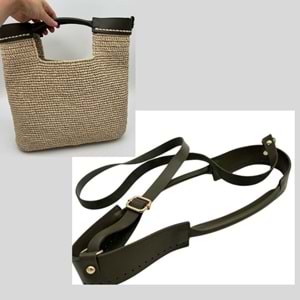 Çanta Aksesuar Tutma Saplı Model Çanta Yapım Aparatı Haki Yeşil Renk Light Gold Metalli