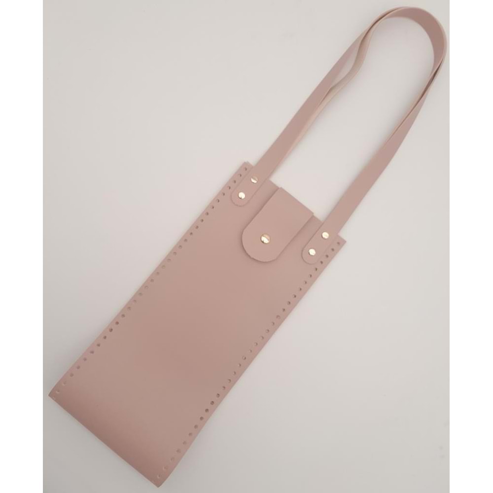 Çanta Aksesuar Suni Deri Kova Model Pudra Renk Çanta Deri Seti Light Gold Metal