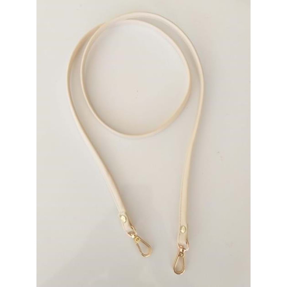 Çanta Aksesuar Spagetti Model Çanta Sapı Krem Renk Light Gold Metal