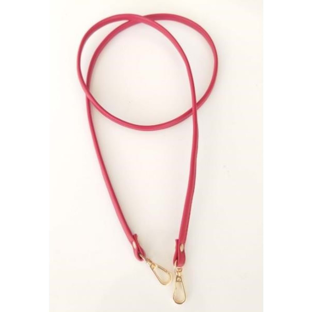 Çanta Aksesuar Spagetti Model Çanta Sapı Kırmızı Renk Light Gold Metal