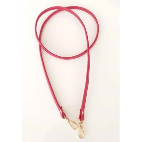 Çanta Aksesuar Spagetti Model Çanta Sapı Kırmızı Renk Light Gold Metal