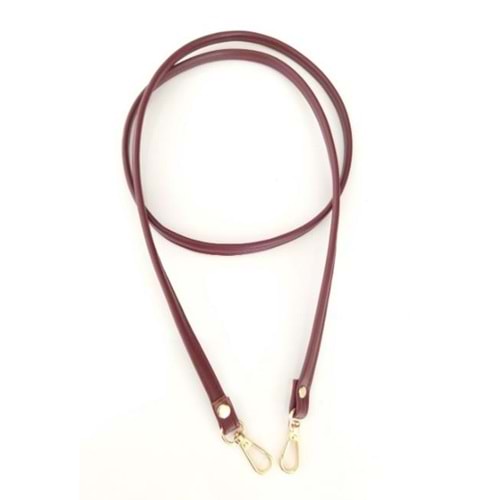 Çanta Aksesuar Spagetti Model Çanta Sapı Bordo Renk Light Gold Metal