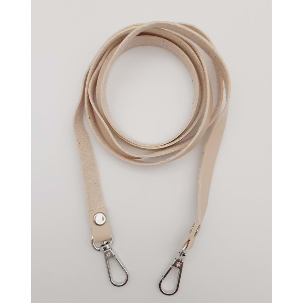 Çanta Aksesuar Spagetti Model Dikişsiz Çanta Sapı Krem Renk Gümüş Metal