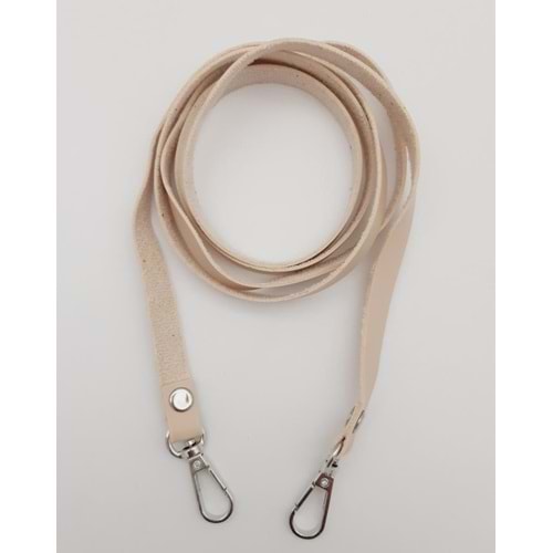 Çanta Aksesuar Spagetti Model Dikişsiz Çanta Sapı Krem Renk Gümüş Metal