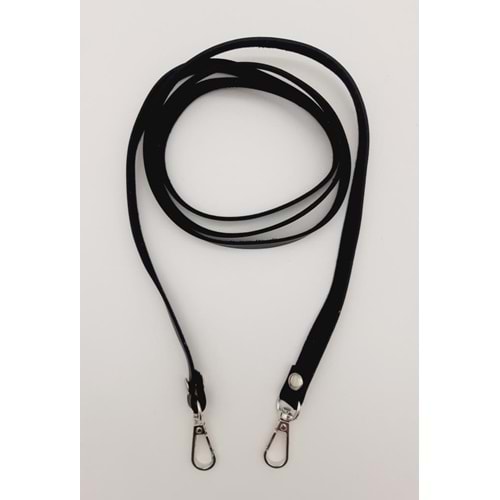 Çanta Aksesuar Spagetti Model Dikişsiz Çanta Sapı Siyah Renk Gümüş Metal