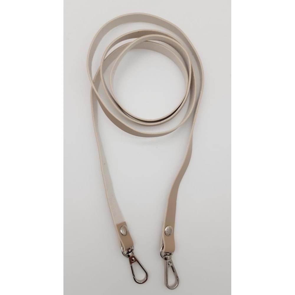 Çanta Aksesuar Spagetti Model Dikişsiz Çanta Sapı Bej Renk Gümüş Metal