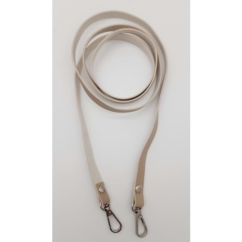 Çanta Aksesuar Spagetti Model Dikişsiz Çanta Sapı Bej Renk Gümüş Metal