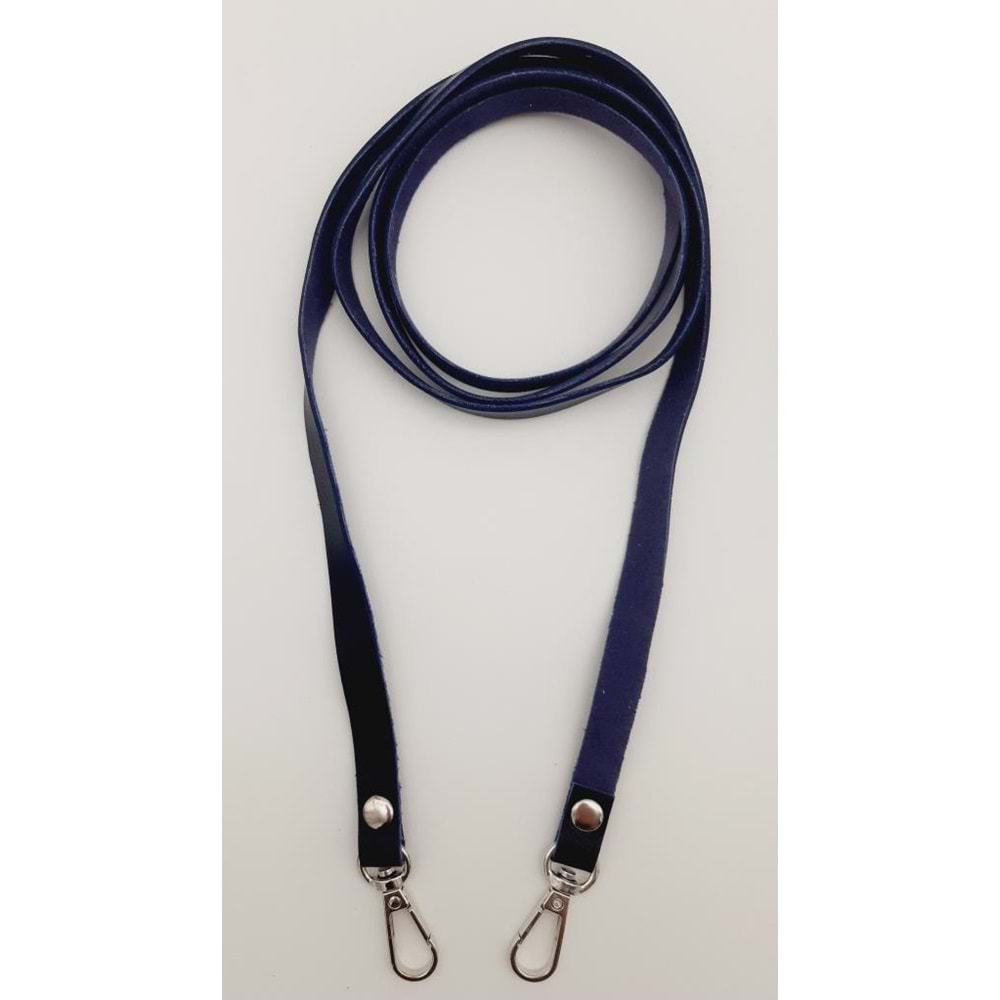 Çanta Aksesuar Spagetti Model Dikişsiz Çanta Sapı Lacivert Renk Gümüş Metal